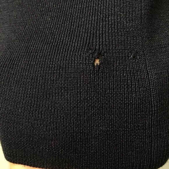 Saint James Women's V Neck Blue Black Long Sleeve Knit Shirt Size Medium - Picture 10 of 15